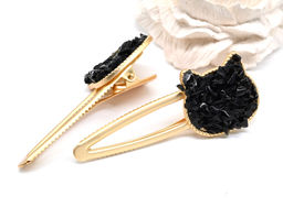 Заколка зажим Котик с натуральным моховым агатом 7*2,8*1,8см - Радуга камня фото 9