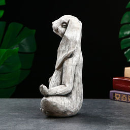 Фигура - подставка для мелочей «Заяц с лотосом», 20×16×43 см, античный