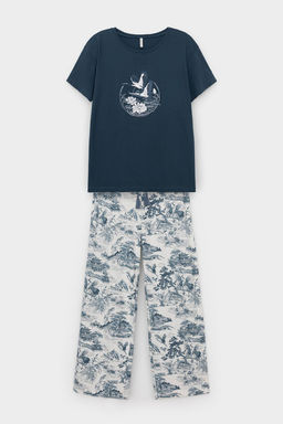 Е 20186/синий орион,японский сад пижама жен - Very neat фото 2