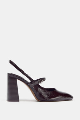 FAUX PATENT MARY JANE SLINGBACK HEELS - Zara фото 6