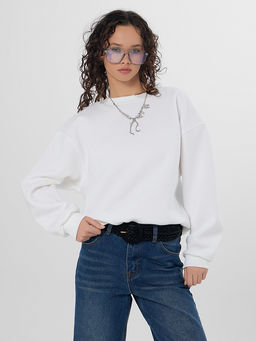 Свитшот женский белый из футера с начесом - Mark formelle фото 7