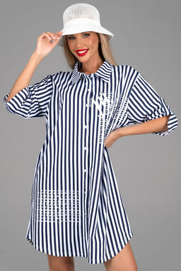 Платье  рубашка Молли (крупная полоска) - Эльза фото 17