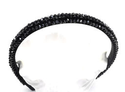 Ободок для волос с цирконом, цвет черный
