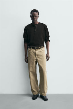 PANTAL?N STRAIGHT FIT LAVADO / Beige