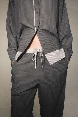 CONTRAST STRIPED VISCOSE BLEND SHIRT - Zara фото 13
