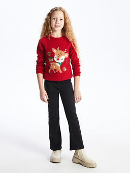 Bisiklet Yaka Y?lba?? Temal? Uzun Kollu K?z ?ocuk Triko Kazak - Waikiki фото 2