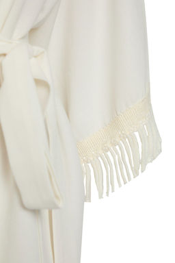 Ekru Mini Dokuma Puskullu Keten Gorunumlu Plaj Kimono&Kaftan TBESS25KM00001 - Trendyolmilla фото 6