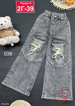 Джинсы для девочки на резинке