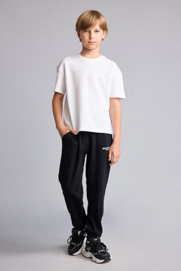 %100 Pamuk Bask_l_ Oversize Pantolon Erkek _ocuk