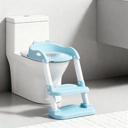 Детская накладка на унитаз со ступенькой (голубой)