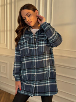 Рубашка DilanaVIP 2127 голубая клетка