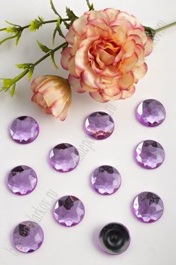 Стразы граненые 18 мм, круглые (50 шт) SF-1595, сиреневый №21