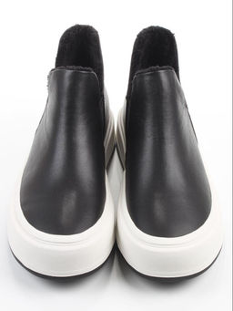 01-XKL24-068R BLACK Ботинки демисезонные женские (натуральная кожа, байка)