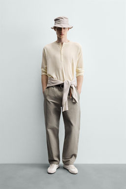 PANTAL?N RELAXED FIT TRABILLA / Verde gris