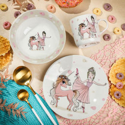 Набор посуды кер., 3 шт, Балерина, тарелка 17,5 см, салат.15 см, круж 230 мл, Daniks, C835 (453799)