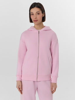 Толстовка женская розовая на молнии