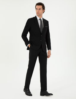 Siyah Slim Fit Klasik Tak_m Elbise