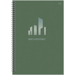 Тетрадь 100л. А4 тв. обложка, на спирали BG "Моноколор. Мегаполис" клетка (ТТ4гр100_лм_тф 63219) матовая ламинация, тиснение фольгой