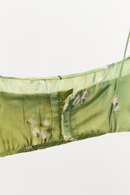 SATIN BANDEAU BRA WITH FLORAL PRINT - Zara фото 7