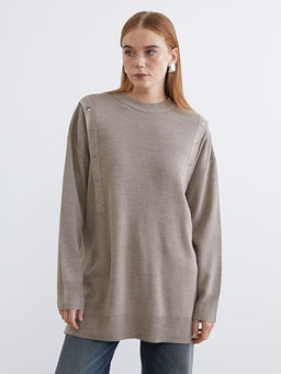 Bisiklet Yaka Kad?n Triko Tunik