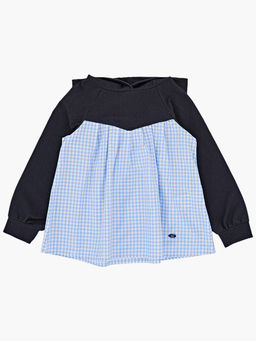 Джемпер для девочки UD 6259 т.джинс/клетка - Mini maxi фото 4