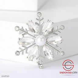 Брошь "Снежинки со стразами"