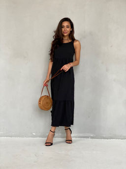 Martichelli Сарафан длинный чёрный  фото 14