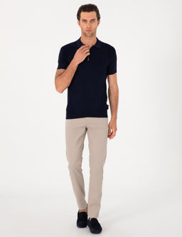 Lacivert Slim Fit Fermuarl_ Polo Yaka Triko T-shirt - Cacharel фото 4