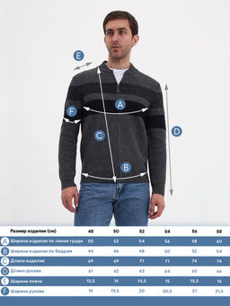 Жакет мужской GREG G139-полосы D2 (серый)  фото 6