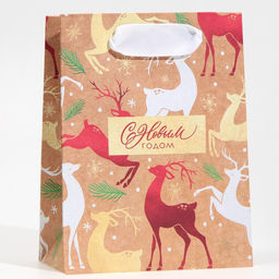 Пакет крафтовый вертикальный Золотое копытце, S 12 15 5.5 см