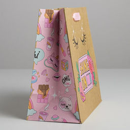 Цена за 3 шт. Пакет крафтовый квадратный Shine on, 22 22 11 см - Дарите счастье фото 3