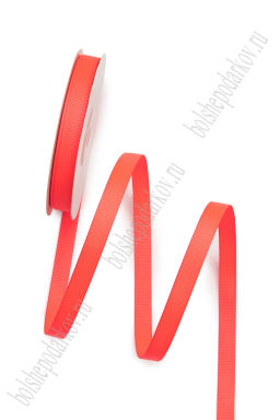 Лента репсовая 1 см*20 ярд "1 сорт" (SF-1346) неоновый коралловый №186