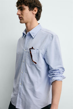 TEXTURED OXFORD SHIRT - Zara фото 15