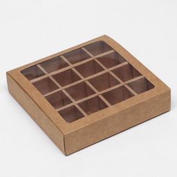 Цена за 5 шт. Коробка для конфет, крафт, 17,5 х 17,5 х 4 см - Simaland фото 6