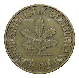 Монета 10 пфеннигов 1982 года D Германия