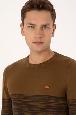Erkek Slim Fit Bisiklet Yaka Haki Kazak - U.s. polo assn фото 2