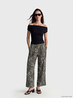 Leopar Desenli Kad?n Pantolon
