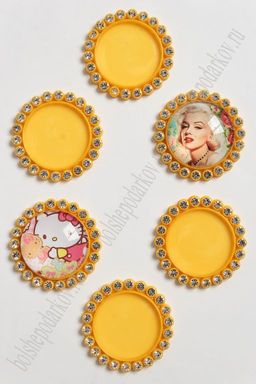 Крышечка-серединка со стразами (10 шт) SF-008, светло-оранжевый №016