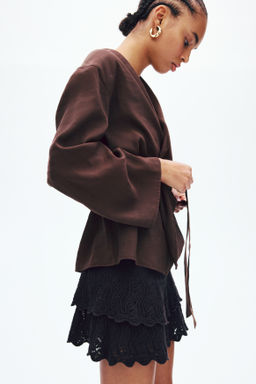 Blazer oversize con cintur?n de anudar - H&m фото 3