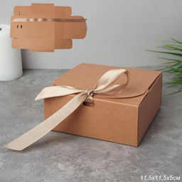Коробка подарочная складная 11.5*11.5*5 см / 0519-8/A /уп 12/600/крафт