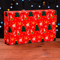 Коробка под 5 эклеров с вкладышами «С Новым годом!», 25×15×6.5 см, кондитерская упаковка