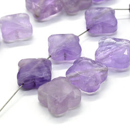 Бусина из аметиста Клевер с гранями 13*13мм, 1 шт Радуга камня