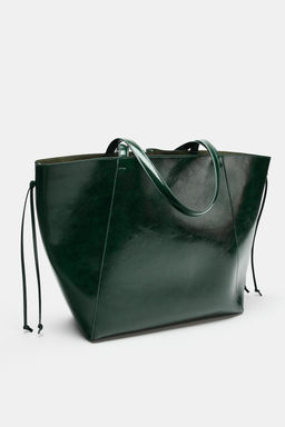 BOLSO SHOPPER FRUNCIDO / Verde - Zara фото 2