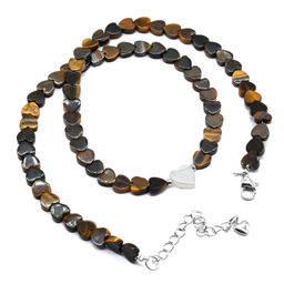 Чокер из тигрового глаза Сердце 6*6мм, 39см