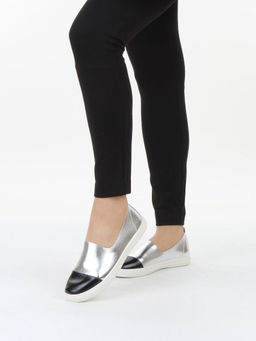 06-H1C-1MT BLACK/SILVER Туфли женские (натуральная кожа)