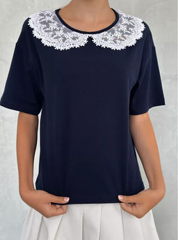 CRB wear / CWJG 63916-41 Джемпер для девочки,темно-синий/Ex.Cherubino  фото 2