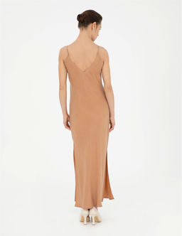 Kahverengi Slim Fit Y_rtma_l_ Dokuma Elbise - Pierre cardin фото 5