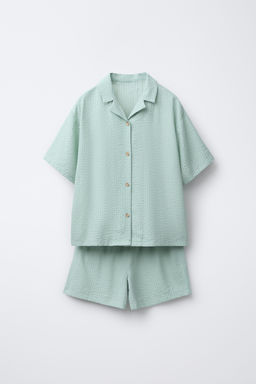 6-14 YEARS/ SEERSUCKER SHIRT PYJAMAS