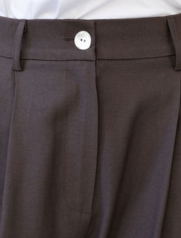 Брюки палаццо с защипами из плотного лиоцелла - Vilatte фото 2