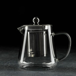 Чайник стеклянный заварочный с металлическим ситом «Квадро», 350 мл
